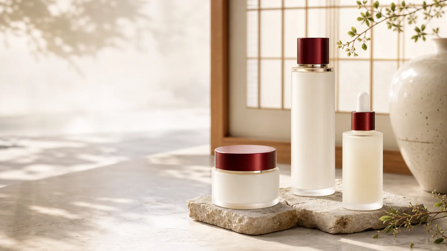 Seoulumi skincare ritual with calm Korean-inspired product styling